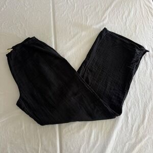 Stark X Women's Size S Black 100% Cotton Gauze Wide Leg Elastic Waist Pants